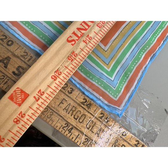 Vintage Floral Square Scarf Blue Lightweight Boho Hippie Bandana Neck Wrap - Picture 3 of 4